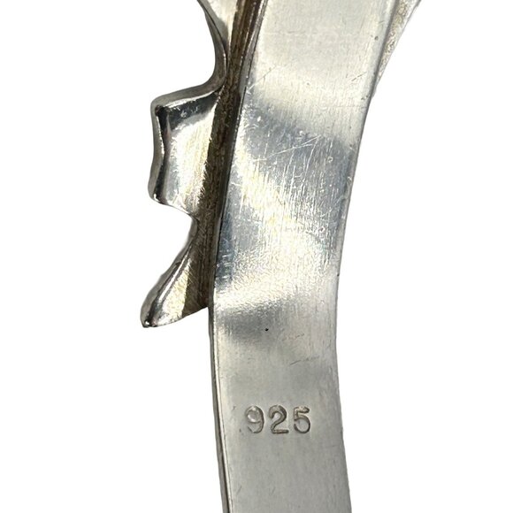 Vintage 925 Sterling Silver Modernist Cuff Bracelet with Amethyst and Citrine - Picture 5 of 5